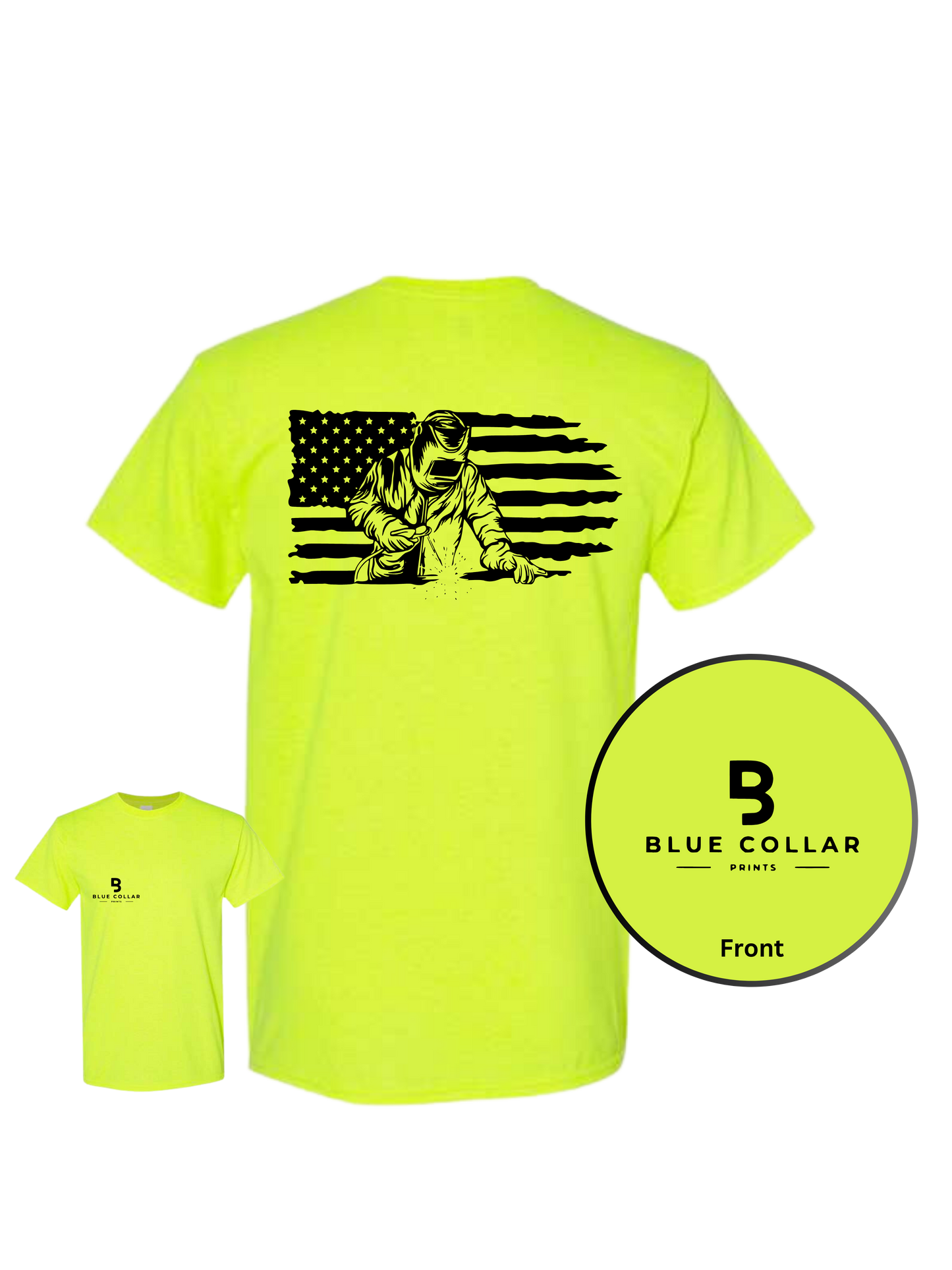#1018-Stick Welding-Flag Short Sleeve T-Shirt