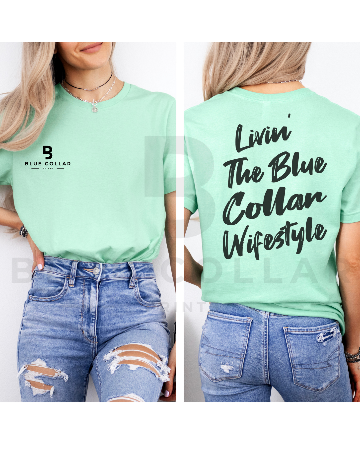 Livin the BLUE COLLAR WIFESTYLE Hoodie OR T-Shirt