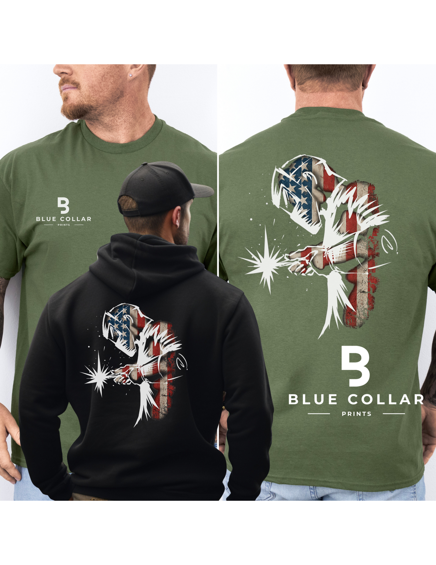 Welder - American Patriotic Welder Hoodie OR T-Shirt