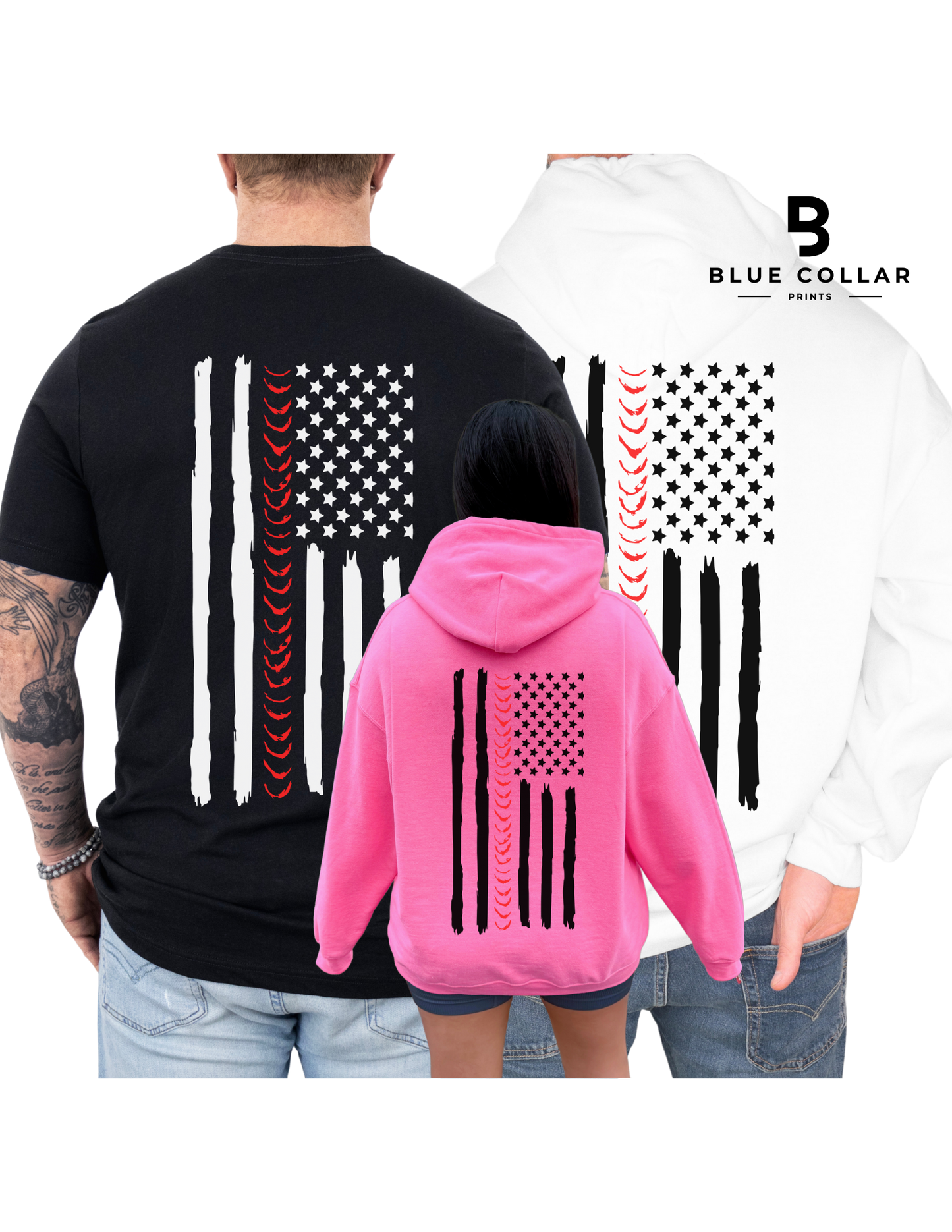 American Patriotic Welder Flag Hoodie OR T-Shirt