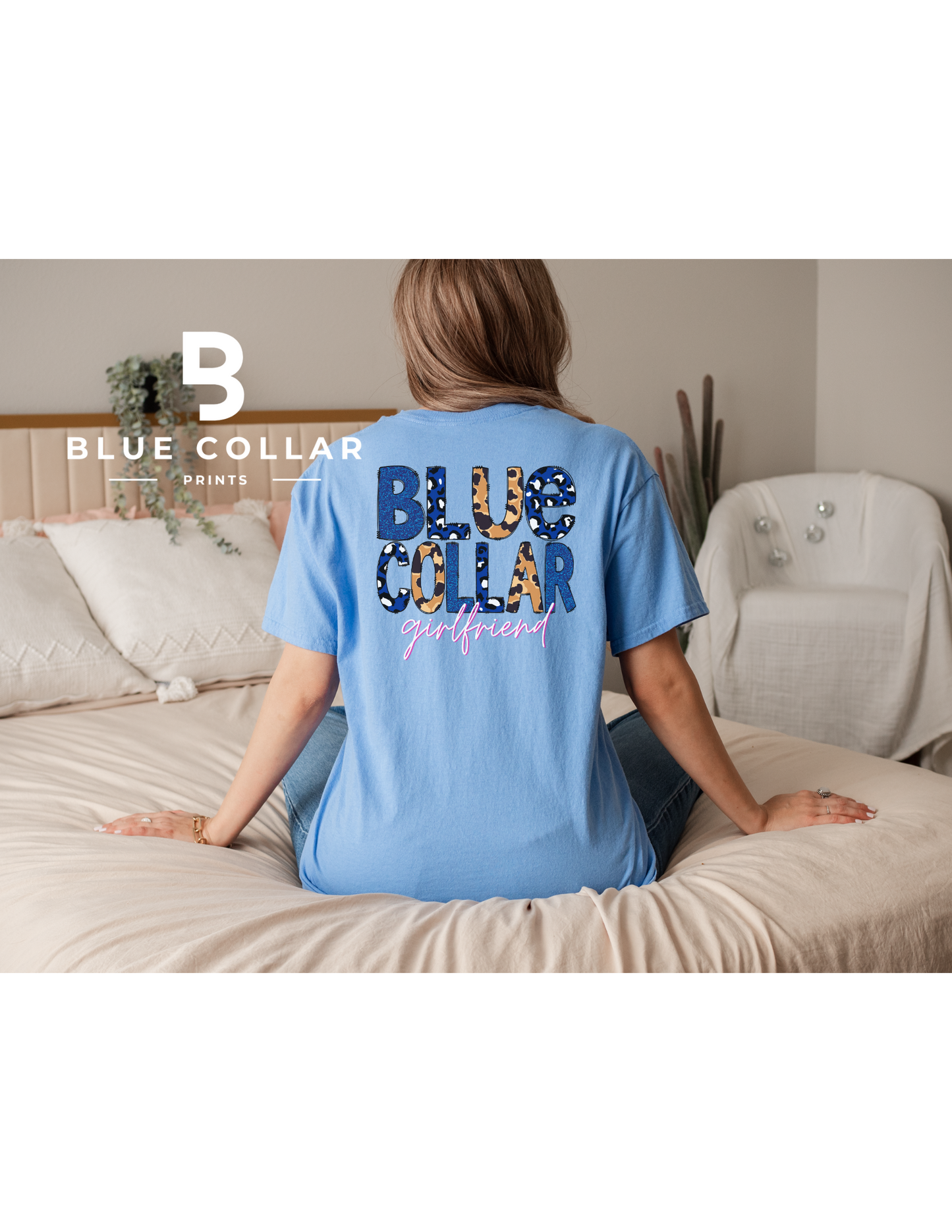 Blue Collar Girlfriend Leopard Hoodie OR T-Shirt