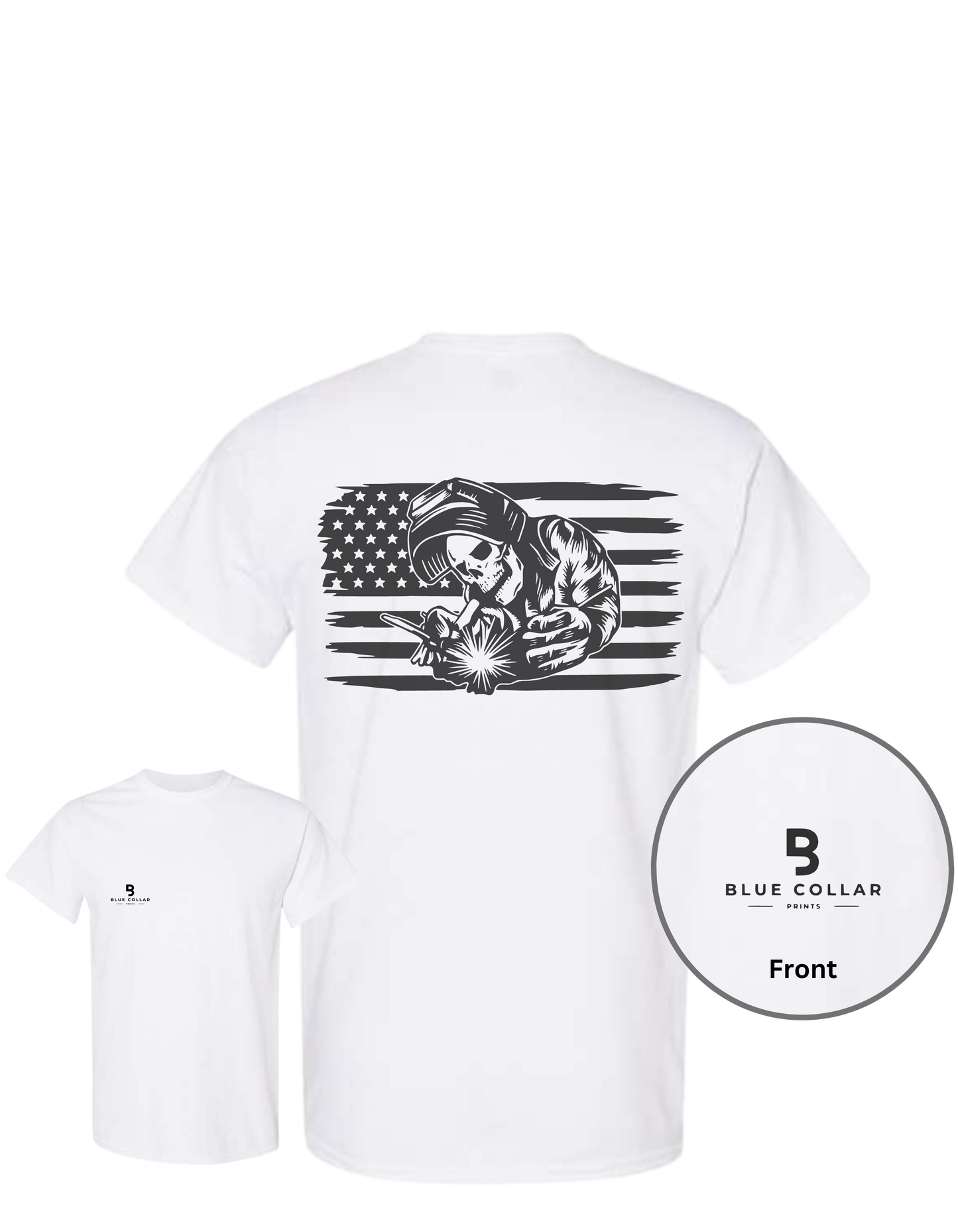 #1020-Skull TIG Welding Short Sleeve T-Shirt