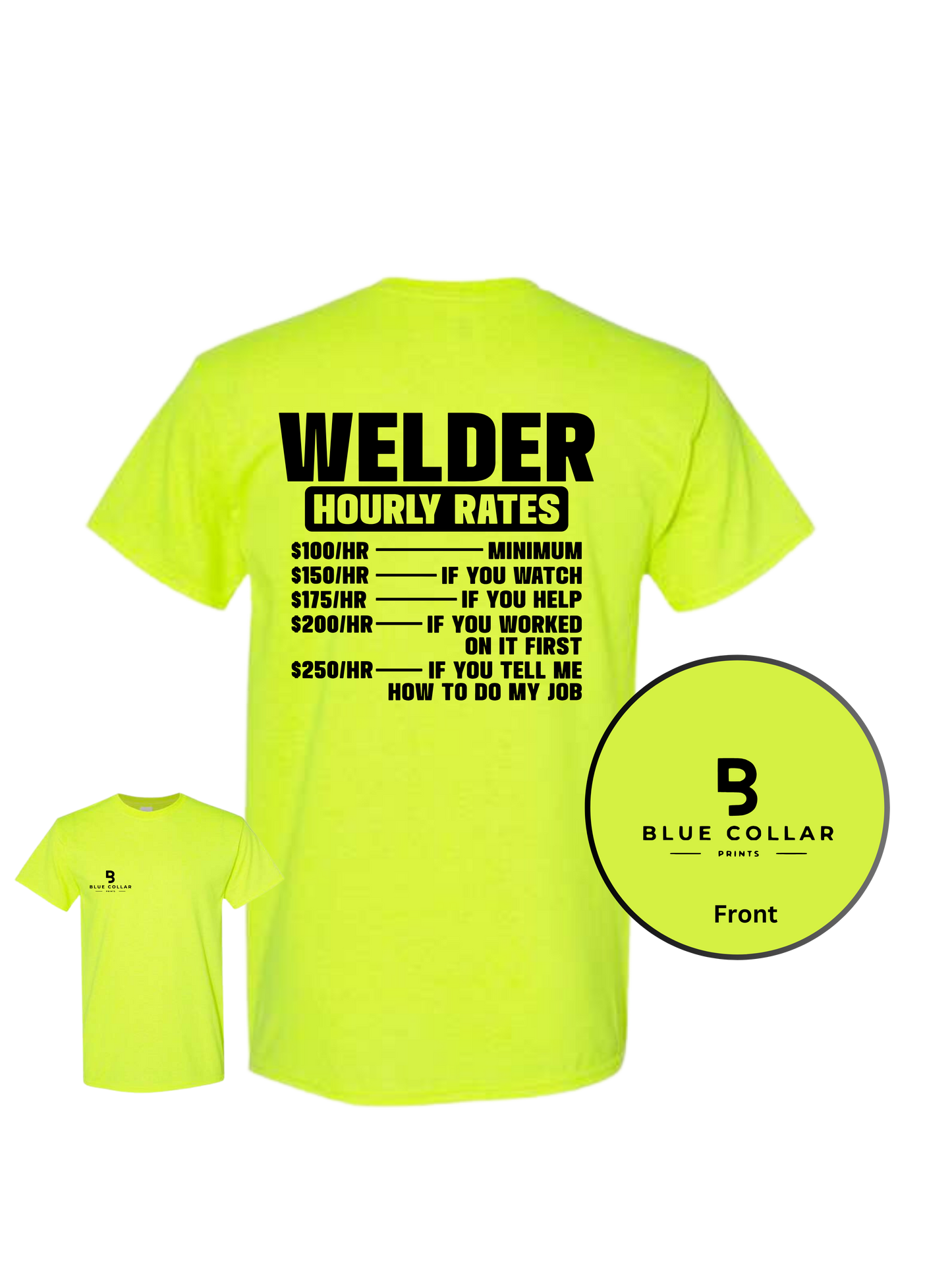 #1028-Welder Hourly Rate Short Sleeve T-Shirt