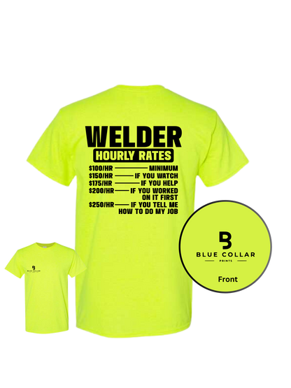 #1028-Welder Hourly Rate Short Sleeve T-Shirt