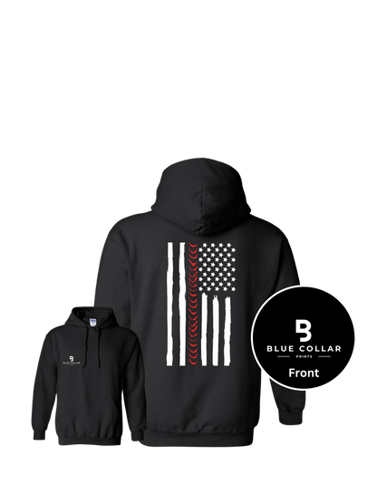 #1076-Weld-Black American Flag Sweatshirt Hoodie