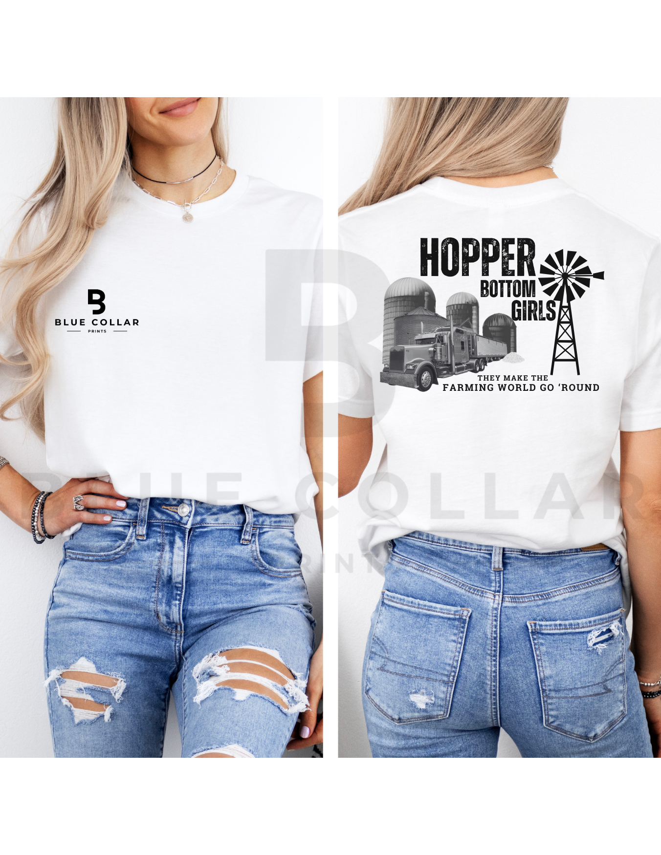 HOPPER BOTTOM GIRLS Make The Farming World Go Round Hoodie OR T-Shirt