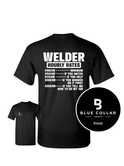 #1028-Welder Hourly Rate Short Sleeve T-Shirt