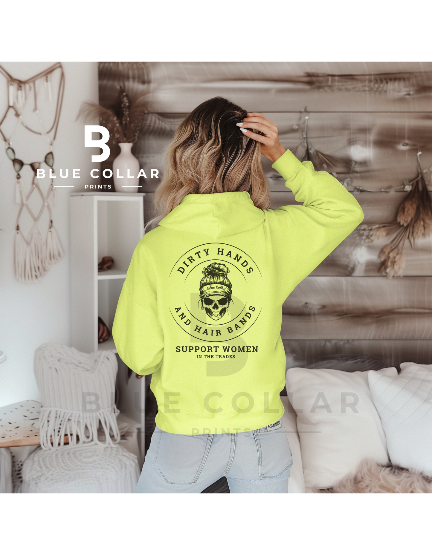 DIRTY HANDS AND HAIR BANDS SKULL Hoodie OR T-Shirt