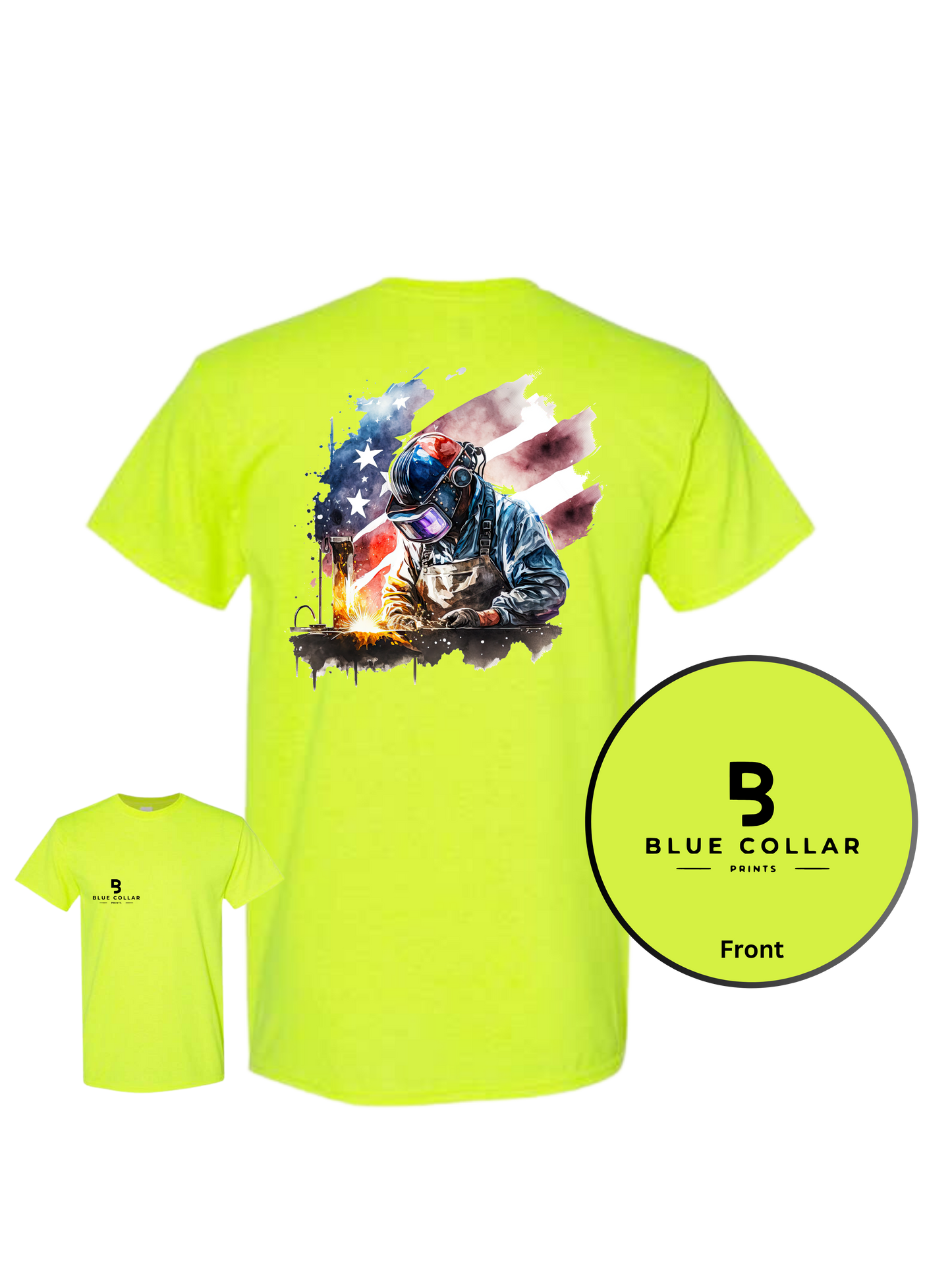 #1008-Watercolor Welder 3 Short Sleeve T-Shirt