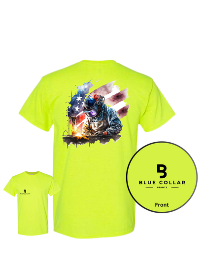 #1008-Watercolor Welder 3 Short Sleeve T-Shirt