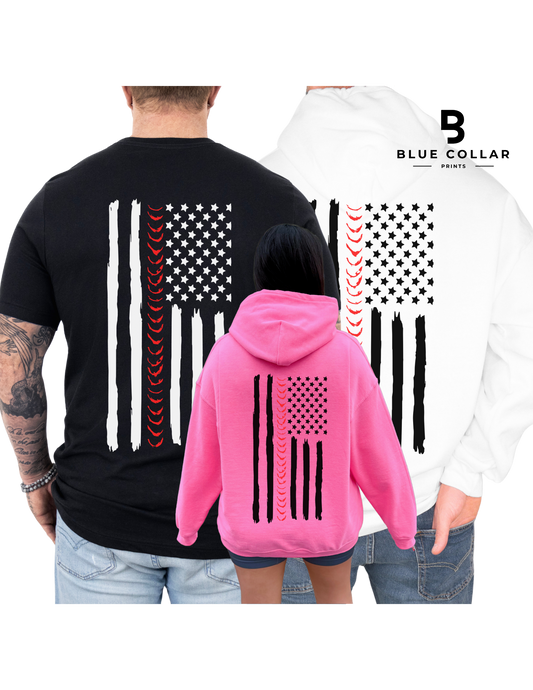American Patriotic Welder Flag Hoodie OR T-Shirt