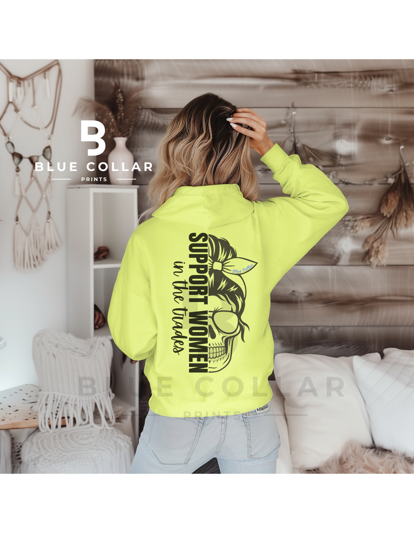 Support Women in the Trades Skull Hoodie OR T-Shirt