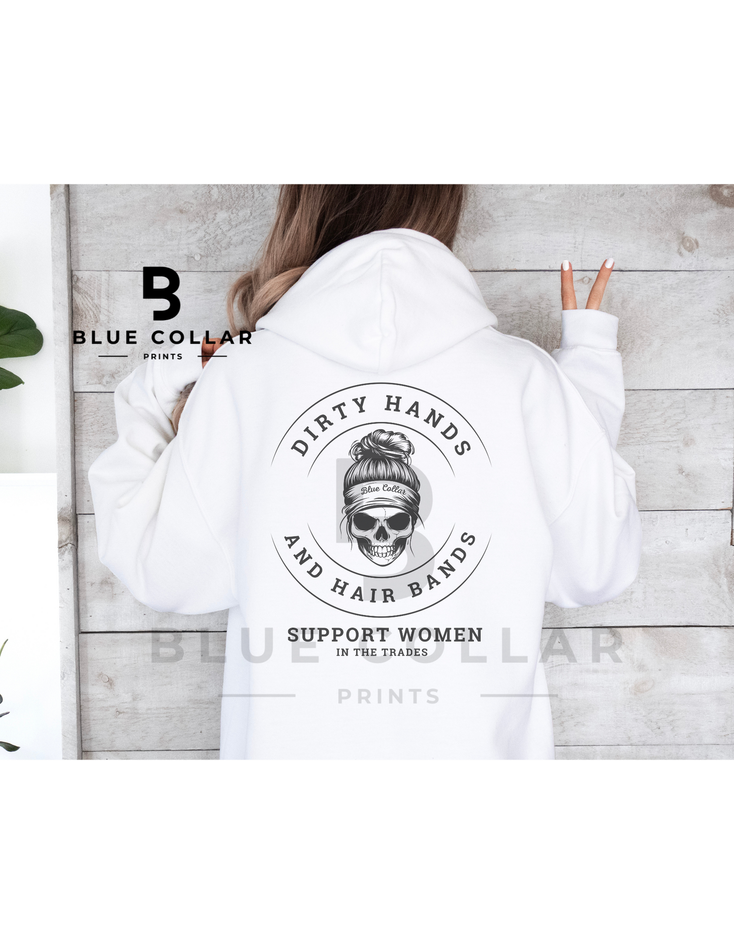 DIRTY HANDS AND HAIR BANDS SKULL Hoodie OR T-Shirt