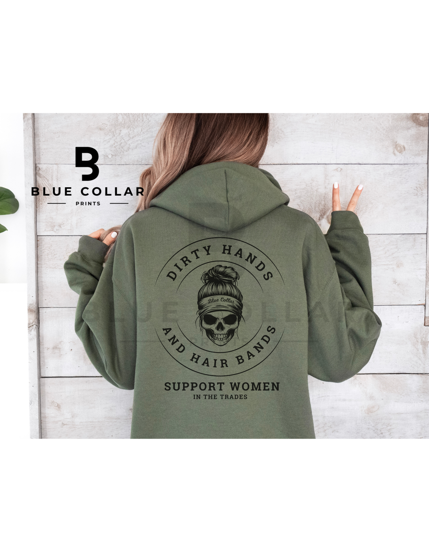 DIRTY HANDS AND HAIR BANDS SKULL Hoodie OR T-Shirt