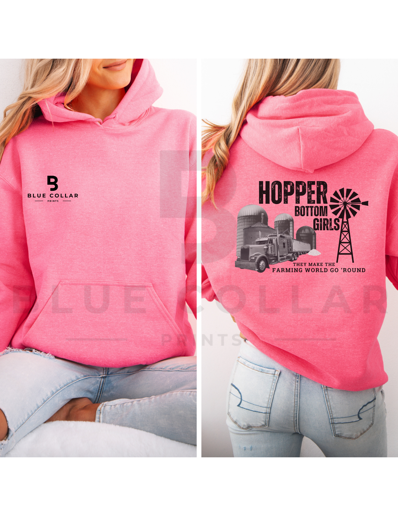 HOPPER BOTTOM GIRLS Make The Farming World Go Round Hoodie OR T-Shirt