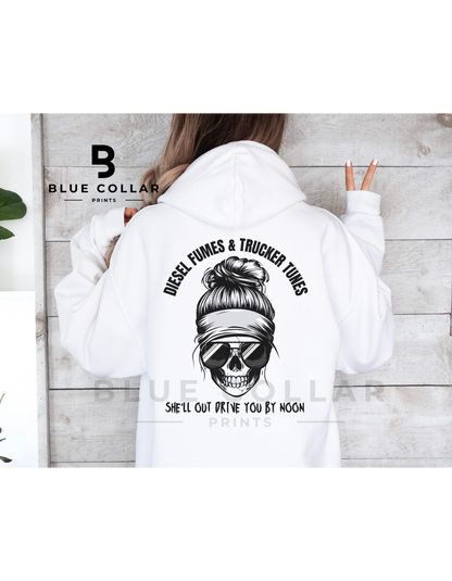 DIESEL FUMES and TRUCKER TUNES Hoodie OR T-Shirt