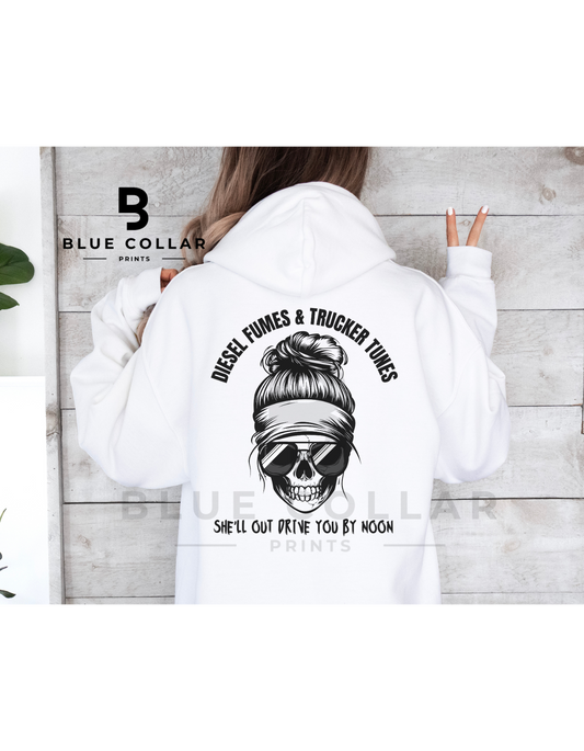 DIESEL FUMES and TRUCKER TUNES Hoodie OR T-Shirt