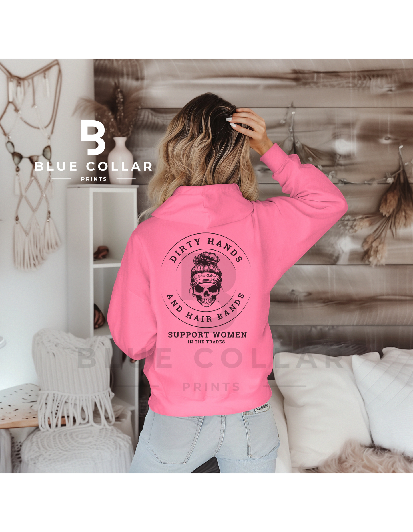 DIRTY HANDS AND HAIR BANDS SKULL Hoodie OR T-Shirt