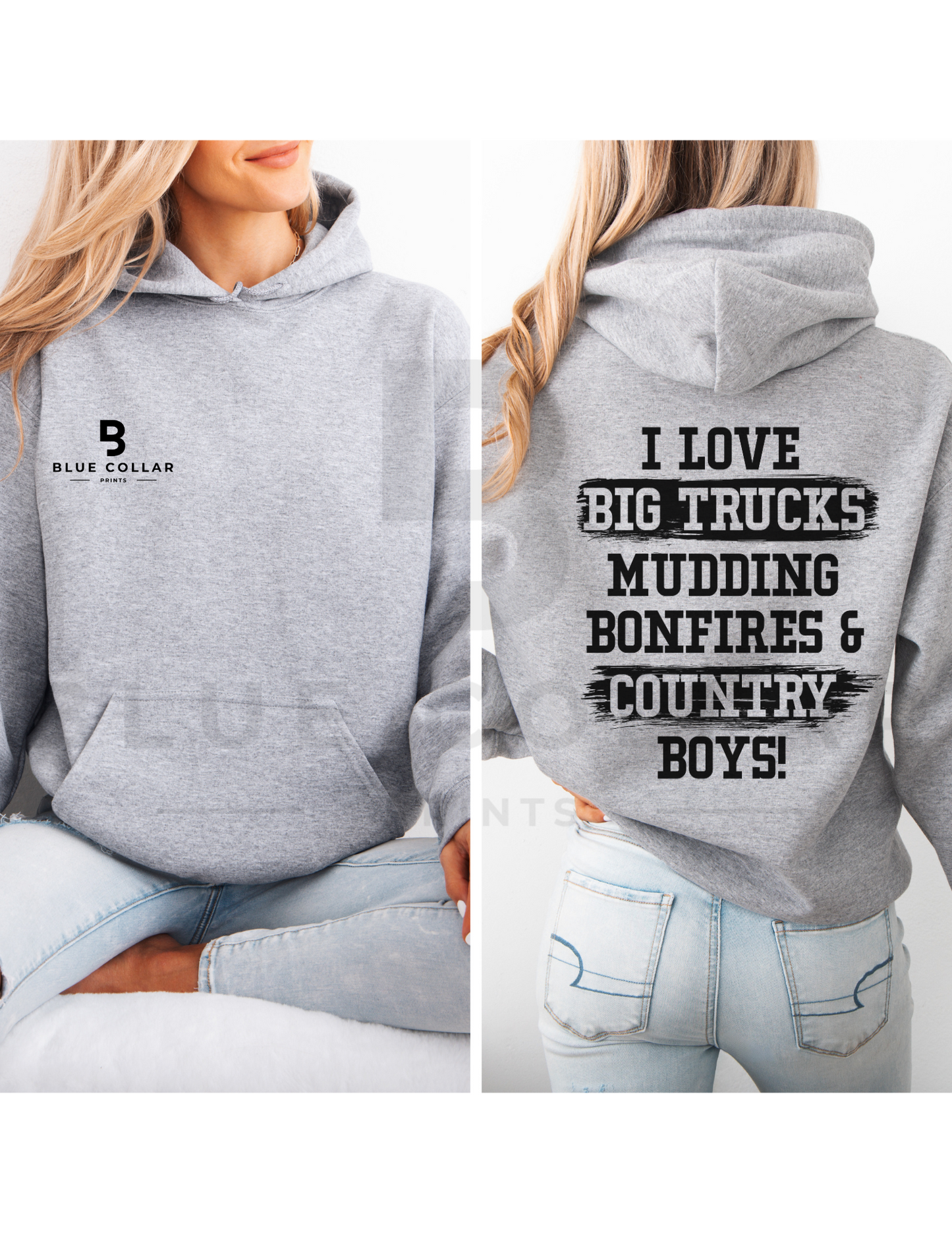 I Love Big Trucks and Country BOYS Hoodie OR T-Shirt