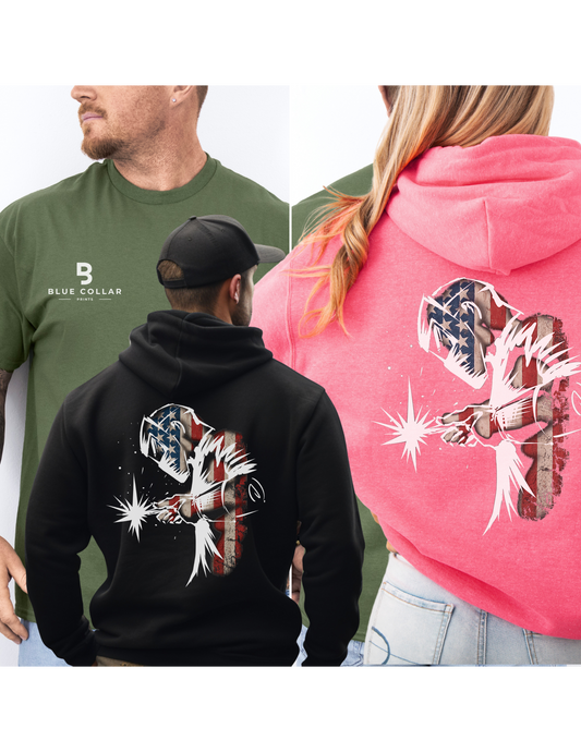 Welder - American Patriotic Welder Hoodie OR T-Shirt