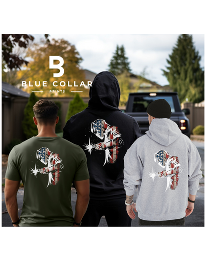 Welder - American Patriotic Welder Hoodie OR T-Shirt